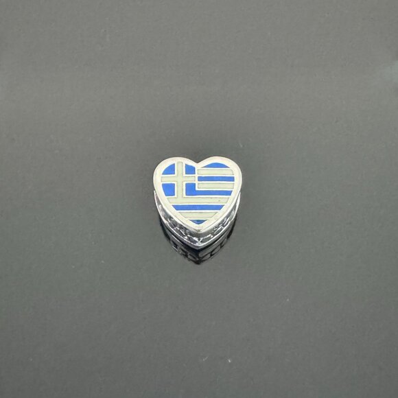 Pandora Greece Flag Heart Charm - Picture 4 of 8